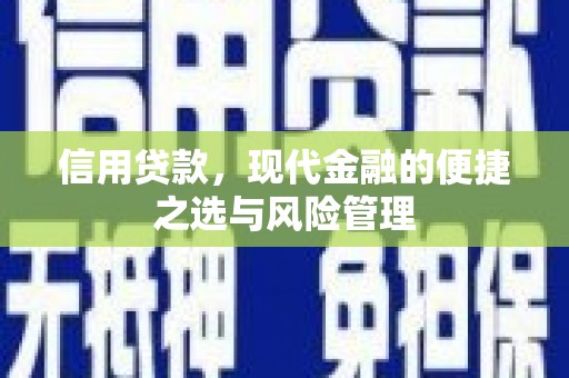 万全信用贷款，现代金融的便捷之选与风险管理