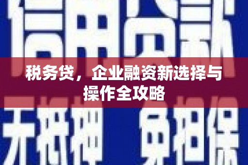 万全税务贷，企业融资新选择与操作全攻略