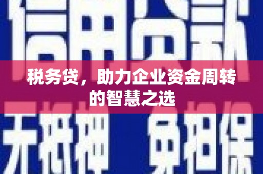 万全税务贷，助力企业资金周转的智慧之选