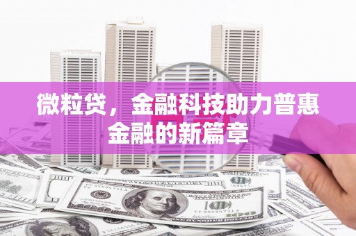 万全微粒贷，金融科技助力普惠金融的新篇章