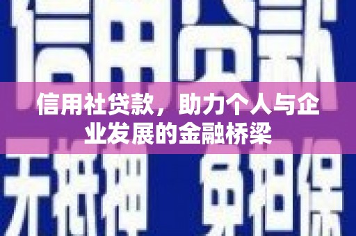 万全信用社贷款，助力个人与企业发展的金融桥梁