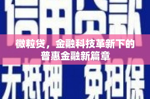 万全微粒贷，金融科技革新下的普惠金融新篇章