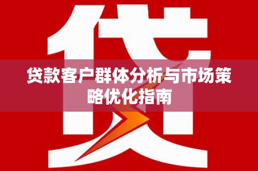 万全贷款客户群体分析与市场策略优化指南