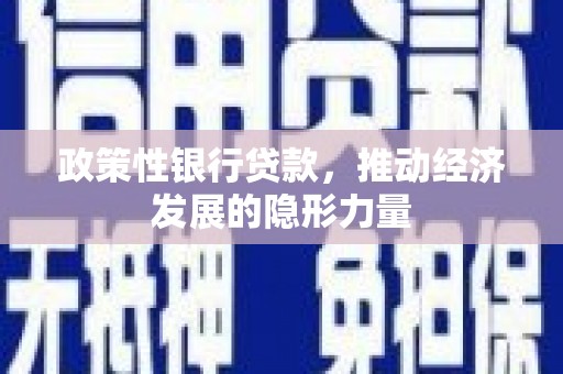 万全政策性银行贷款，推动经济发展的隐形力量
