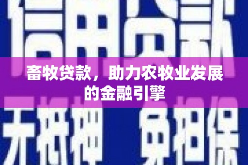万全畜牧贷款，助力农牧业发展的金融引擎