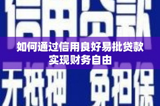 万全如何通过信用良好易批贷款实现财务自由