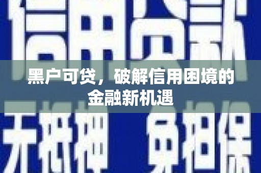 万全黑户可贷，破解信用困境的金融新机遇