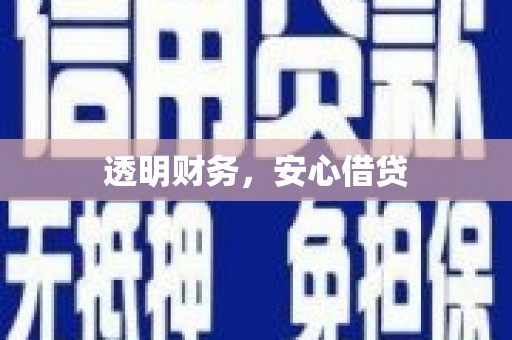 万全透明财务，安心借贷